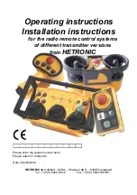 HETRONIC CS 434 Operating Instructions & Installation Instructions предпросмотр