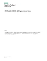 Предварительный просмотр 1 страницы Hewlett Packard Enterprise Apollo 4200 Gen10 User Manual