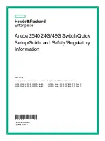 Предварительный просмотр 1 страницы Hewlett Packard Enterprise JL354A Quick Setup Manual And Safety/Regulatory Information