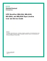 Preview for 1 page of Hewlett Packard Enterprise StoreEver 8096 User'S And Service Manual