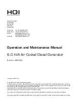 Preview for 1 page of HGI Generators HRD060D Operation And Maintenance Manual