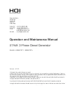 Предварительный просмотр 1 страницы HGI Generators HRD270T1 Operation And Maintenance Manual