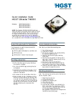 Предварительный просмотр 1 страницы HGST HUS724040ALE640 Quick Installation Manual