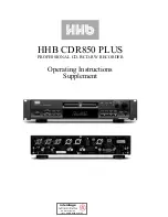 Предварительный просмотр 1 страницы HHB CDR850 Plus Operating Instructions