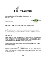 Hi-Flame HF-917 UA Series Installation And Operation Instructions Manual предпросмотр