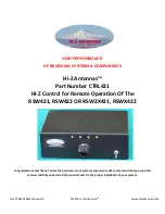 Предварительный просмотр 1 страницы Hi-Z Antennas CTRL421 Manual