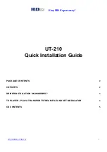 Preview for 1 page of Hides UT-210 Quick Installation Manual