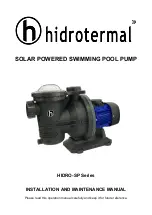 Hidrotermal HIDRO-SP Series Installation And Maintenance Manual preview