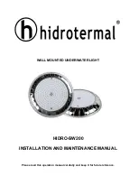 Hidrotermal HIDRO-SW200 Installation And Maintenance Manual preview