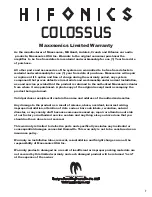 Preview for 9 page of Hifionics Colossus Manual