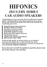 Preview for 2 page of Hifionics ZEUS ZRX6.5C User Manual