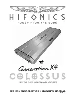 Hifonics Generation X4 Owner'S Manual предпросмотр