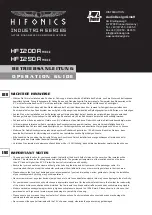 Preview for 1 page of Hifonics INDUSTRIA HFI200A MKII Operation Manual