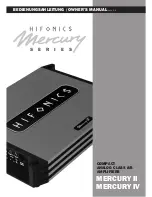 Hifonics MERCURY II Owner'S Manual предпросмотр