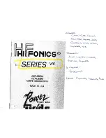 Предварительный просмотр 1 страницы Hifonics Series VIII Aphrodite User Manual