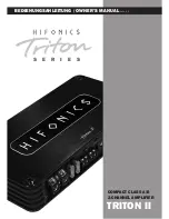 Предварительный просмотр 1 страницы Hifonics Triton II Owner'S Manual