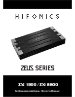 Hifonics ZEUS ZXi 1500 Owner'S Manual предпросмотр