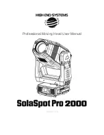 High End Systems SolaSport Pro 2000 User Manual preview