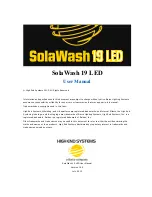 Preview for 1 page of High End Systems SolaWash 19 LED User Manual