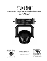 High End Systems studio spot User Manual preview