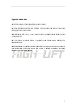 Preview for 8 page of HiGH-LiFT YL-3600-H Installation & Operation Manual