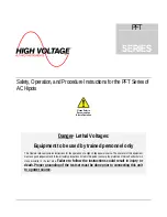 High Voltage PFT Series Safety, Operation, And Procedure Instructions preview