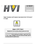 High Voltage VLF Series Safety, Operation, And Procedure Instructions preview