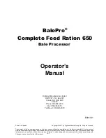 Preview for 2 page of HighLine Bale Pro CFR650 Operator'S Manual