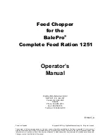 Preview for 2 page of HighLine Feed Chopper 1251 Operator'S Manual