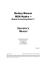 Preview for 2 page of HighLine RCH Hydro Operator'S Manual