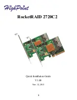 Предварительный просмотр 1 страницы HighPoint RocketRAID 2720C2 Quick Installation Manual