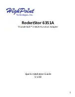 Preview for 1 page of HighPoint RocketStor 6351A Quick Installation Manual