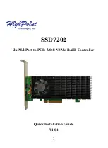 HighPoint SSD7202 Quick Installation Manual предпросмотр