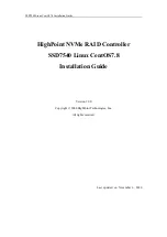 Preview for 1 page of HighPoint SSD7540 Installation Manual