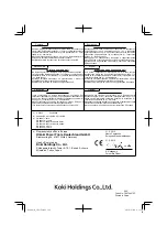 Preview for 128 page of HIKOKI 68102617 Handling Instructions Manual