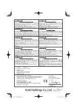 Preview for 120 page of HIKOKI C 10FCE2 Handling Instructions Manual