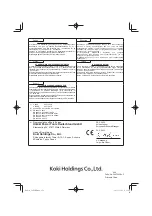 Preview for 176 page of HIKOKI C 8FSE Handling Instructions Manual