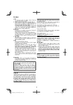 Предварительный просмотр 122 страницы HIKOKI CN 18DSL Handling Instructions Manual