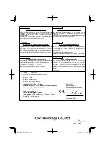 Предварительный просмотр 112 страницы HIKOKI CR 18DA Handling Instructions Manual