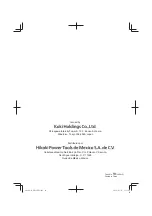 Preview for 28 page of HIKOKI DH 18DBL Handling Instructions Manual