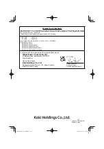 Preview for 224 page of HIKOKI DS18DE Handling Instructions Manual