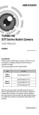 HIKVISION D7T Series User Manual preview