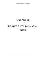 Preview for 1 page of HIKVISION DS-6100-SATA Series User Manual