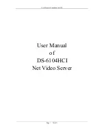 Preview for 1 page of HIKVISION DS-6104HCI Series User Manual