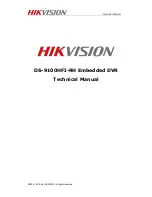 Preview for 1 page of HIKVISION DS-9100HFI-RH Series Technical Manual