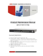 Предварительный просмотр 1 страницы HIKVISION DS7208HVI-ST/SE Product/Maintenance Manual