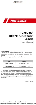 HIKVISION TURBO HD D0T PIR Series User Manual preview