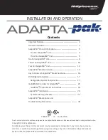 Hillphoenix Adaptapak ADP-M0000-L0032 Installation And Operation Manual preview