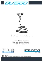 Hillyard Trident BU1500 Use And Maintenance Manual предпросмотр