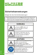 Preview for 3 page of Hilpress 12400 Safety And Operating Instructions Manual